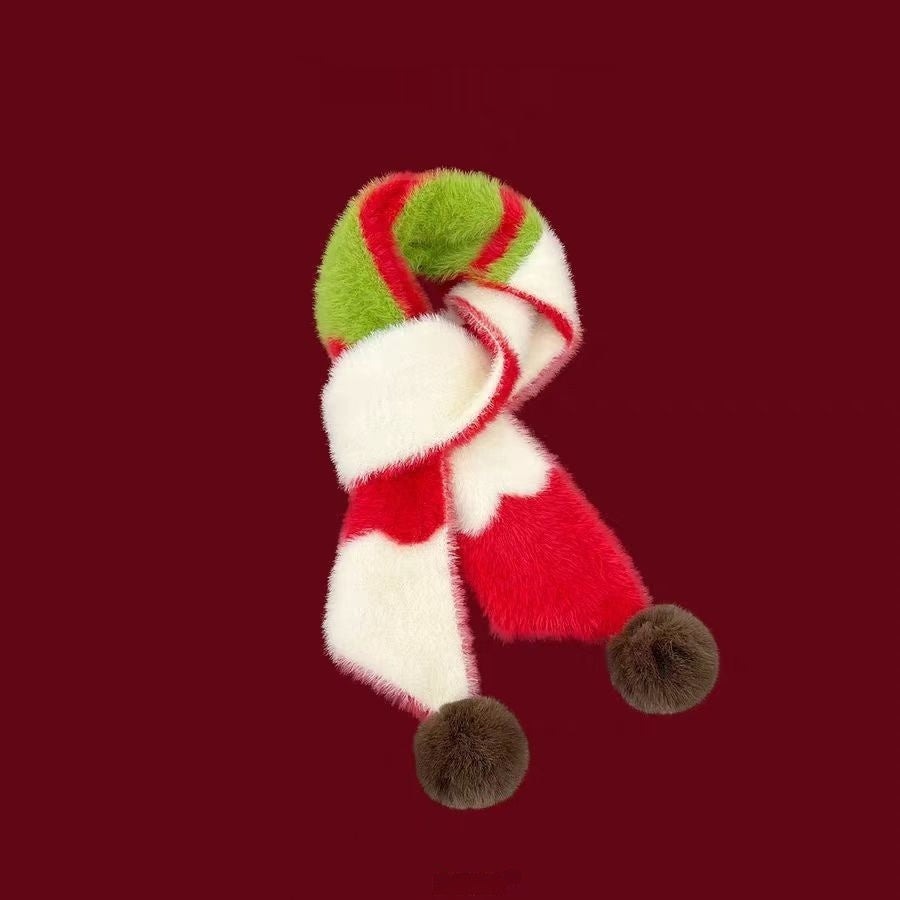 Cute Apple-Shaped Plush Narrow Scarf