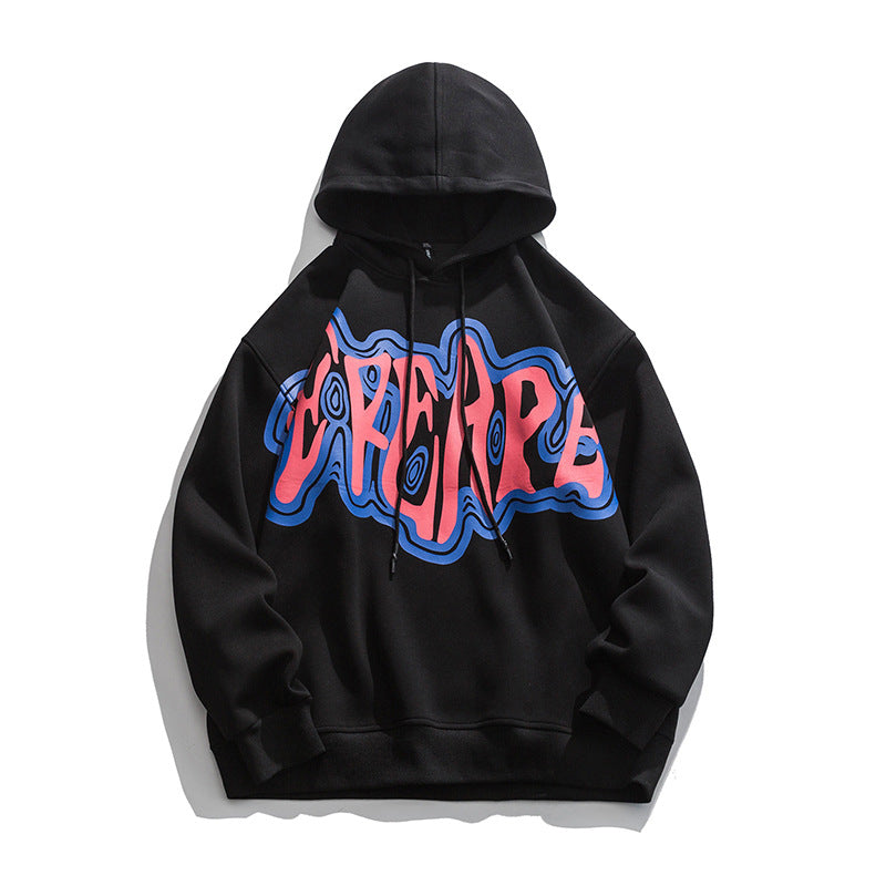 Fashion Print Hoodie Jacket Loose Sweatshirt
