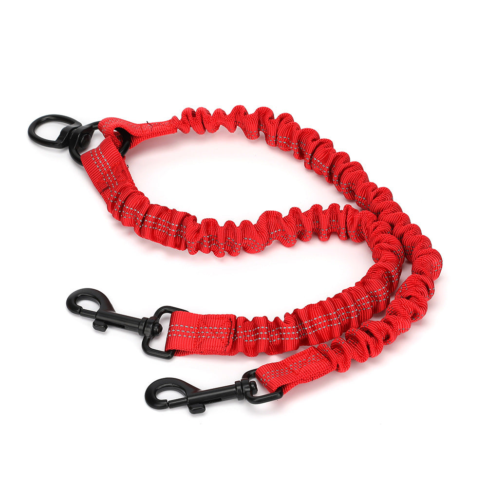 Pet Supplies Reflective Double Head Strap Dog One Drag Two