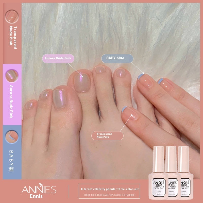 Women's Three-color New Ice Jelly Nude Color Gel Nail Polish Suit