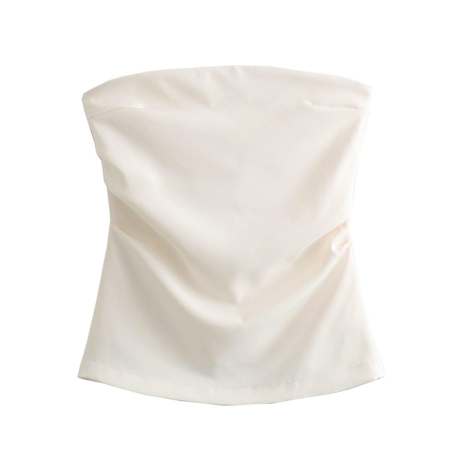 Off-neck Tube Top Pleated Waist Tight Versatile