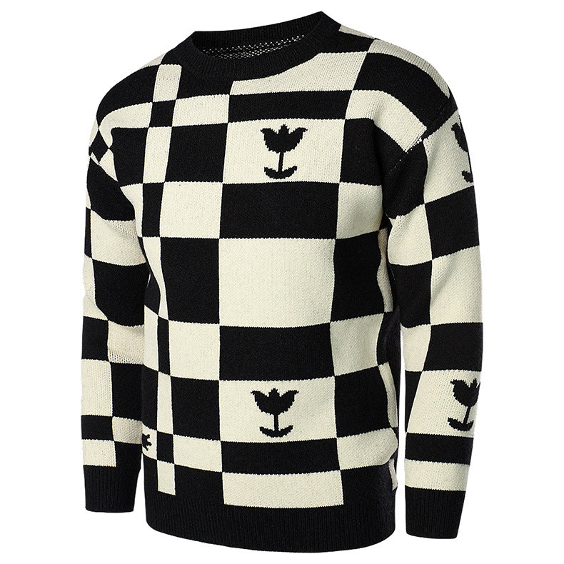 Young Men's Knitted Sweater Round Neck Pullover Bottoming Shirt