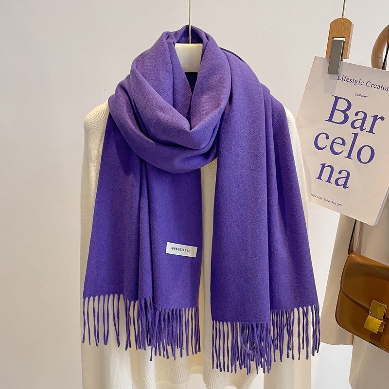 Women's Solid Color Scarf Winter All-matching High-grade Shawl