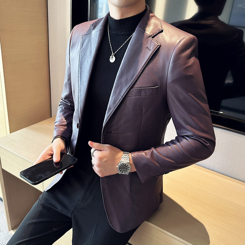 Fashion Solid Color Business Casual Jacket Men