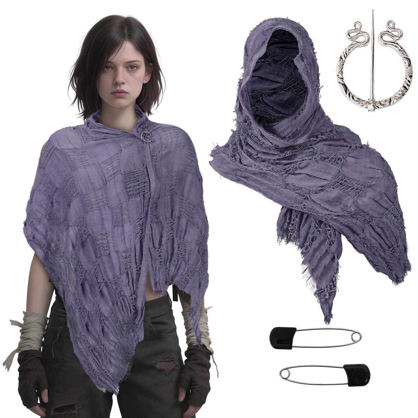 Old Four Seasons Beggar Style Cotton And Linen Shawl
