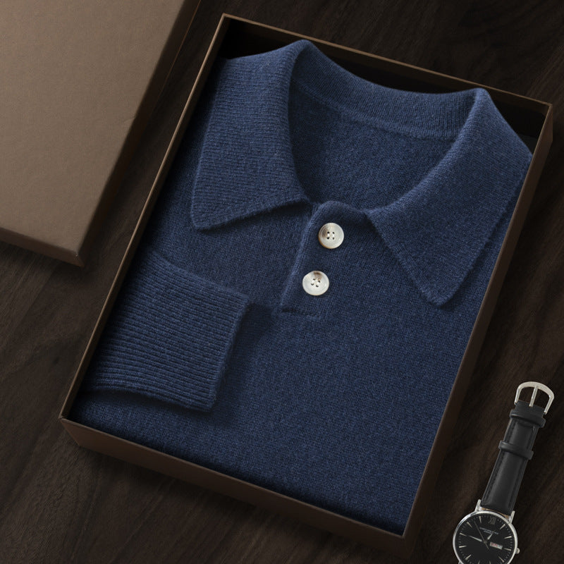 Men's Knitted Autumn And Winter Leisure Long Sleeve Pullover Top
