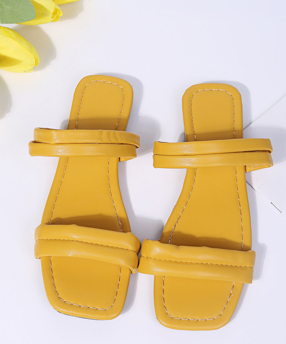 Square Head Sandals And Slippers With Bright Colors