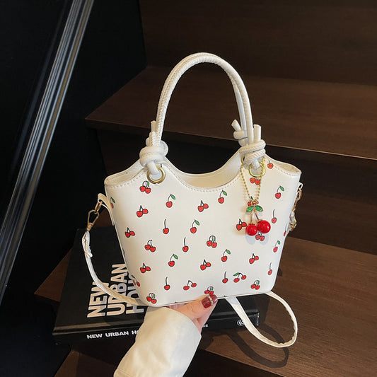 Cherry Print Commuter Crossbody Bag Shoulder Underarm