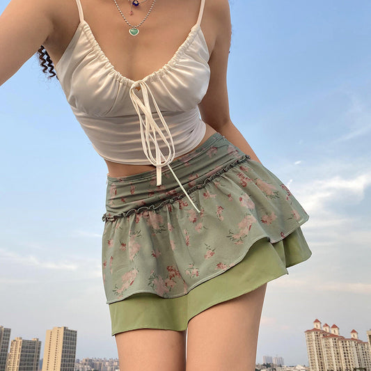 New Short Personalized Trendy Floral Skirt