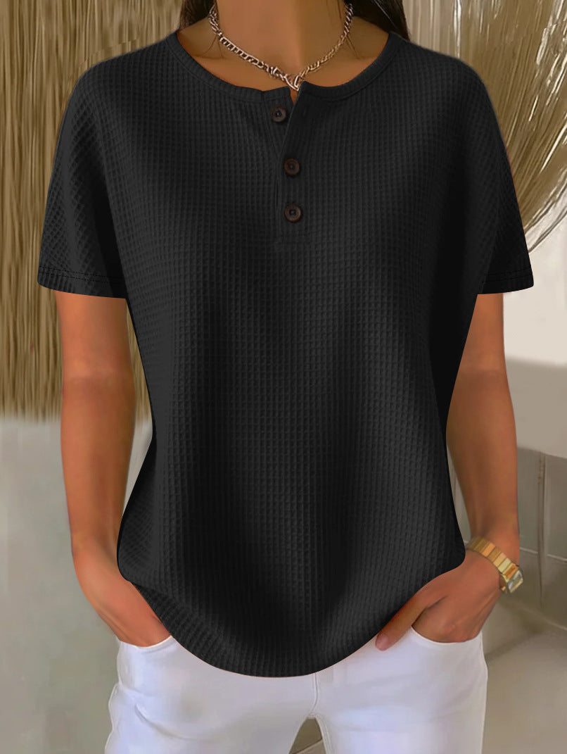 Summer New Solid Color Pullover Loose Top