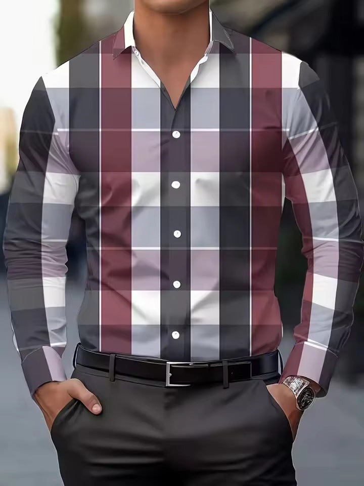 Printed Shirt Long Sleeve Button Lapel