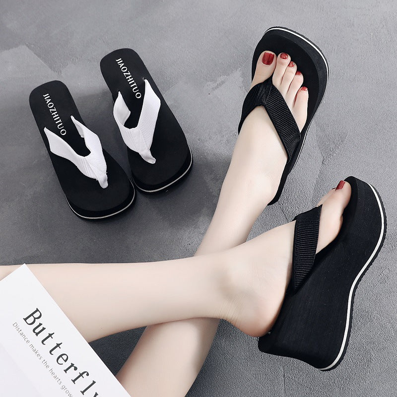 Women's Korean-style Flip-flops Summer Non-slip Wedge