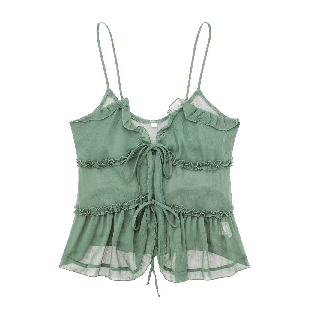 Women's Translucent Laminated Decoration Camisole