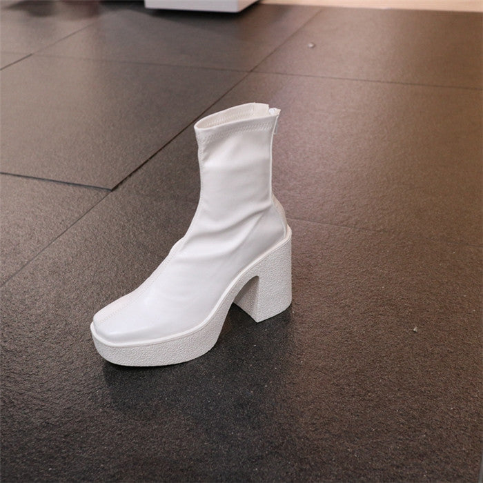 British Style Thin Knight Boots High-heeled Plus Size Long Boots