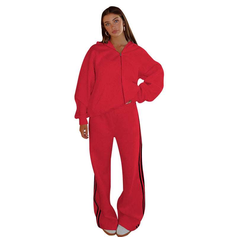 Women's Fashionable Casual Loose Hoodie And Pants Set