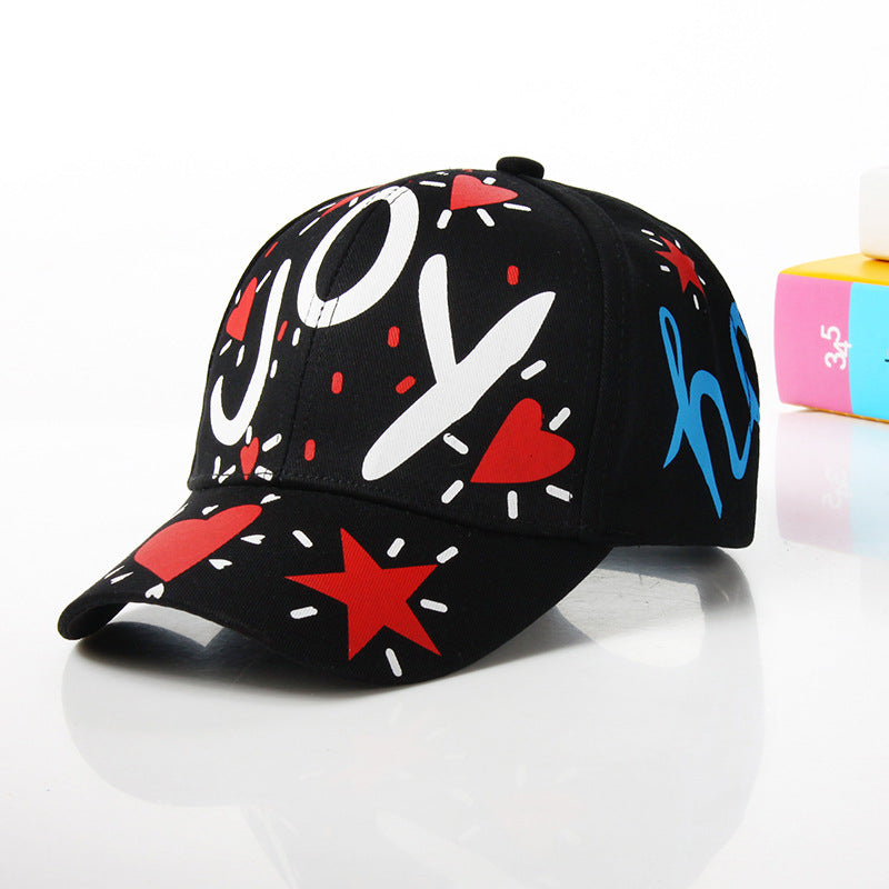 Parent-child Boys And Girls Curved Brim Graffiti Baseball