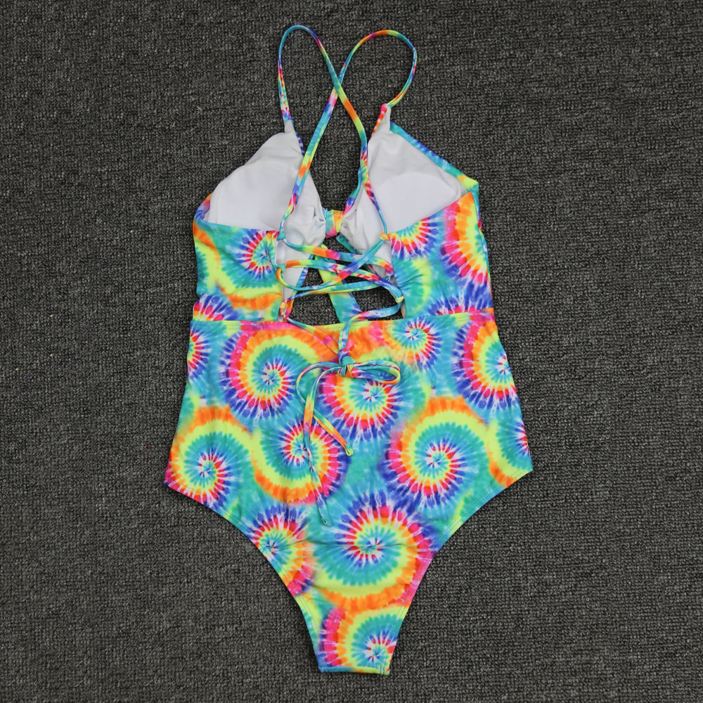 Cross Strap Ladies One-piece Swimsuit