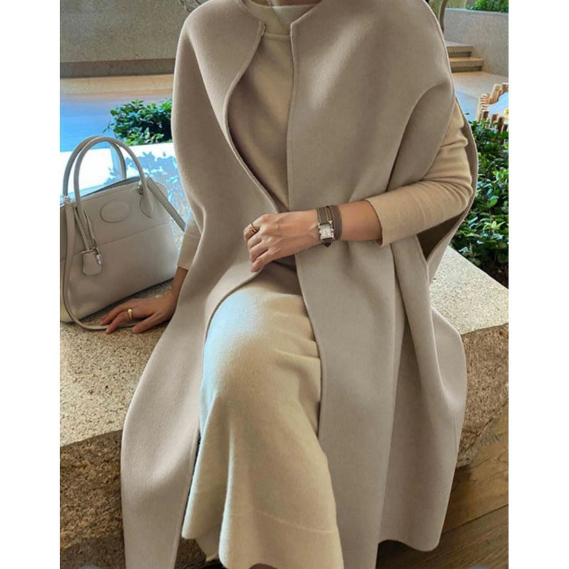 Women's Loose Wool Mid-length Vest Coat