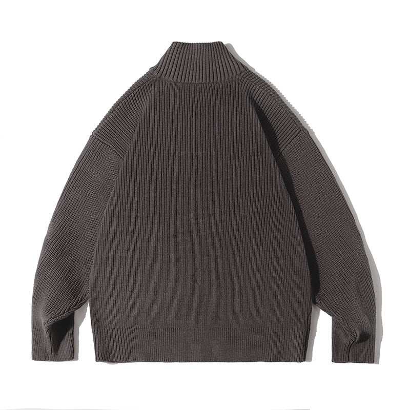 Men's Retro Half-open Collar Knitwear Sweater