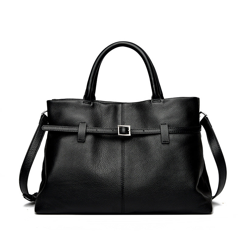 Womens Genuine Leather Handbag Large-capacity Tote Bag