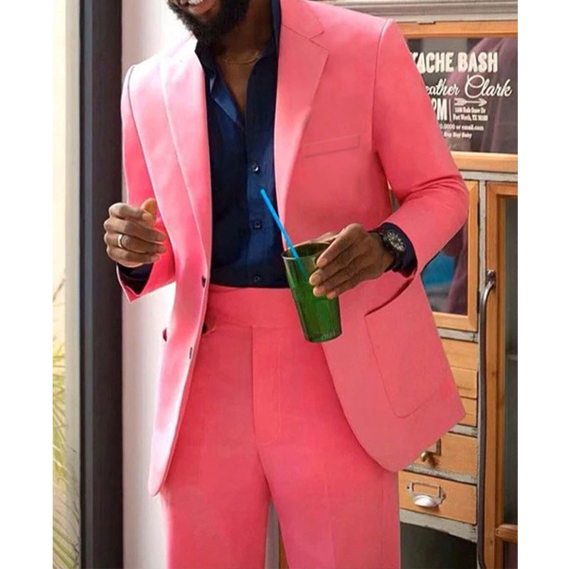 Two-button Coat Men's Two-piece Suit