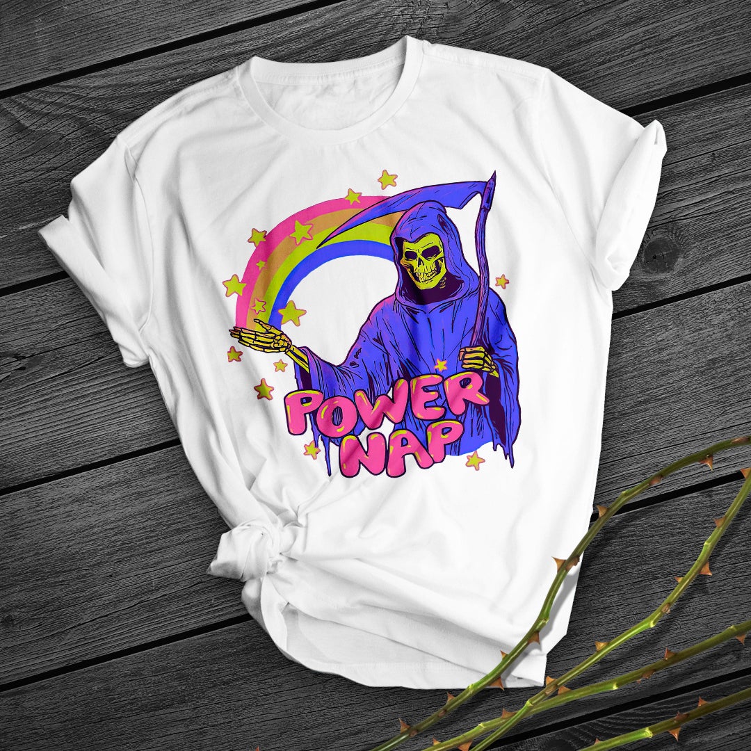 Summer White Death Print Short Sleeve T-Shirt