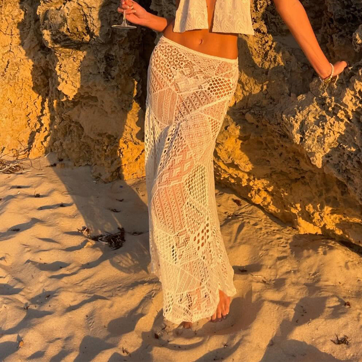 Bodycon Sheer Low-Waist EuropeanAmerican Style Fishtail Skirt