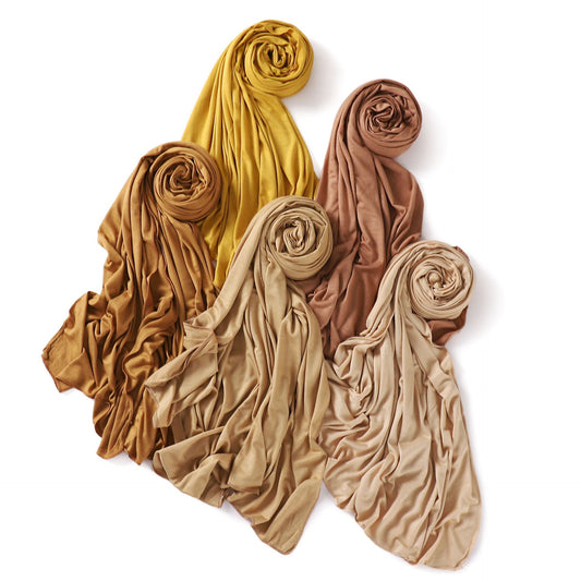 Colors Solid Color Modal Scarf Small Size Monochrome Jersey Veil Mercerized Cotton Scarf