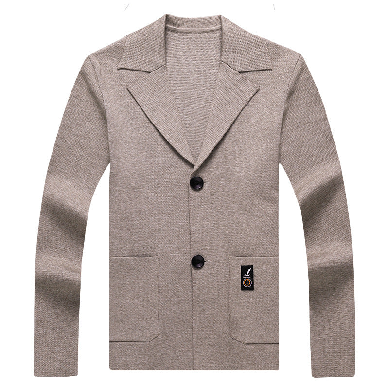 Men's Knit Cardigan Suit Young And Middle-aged