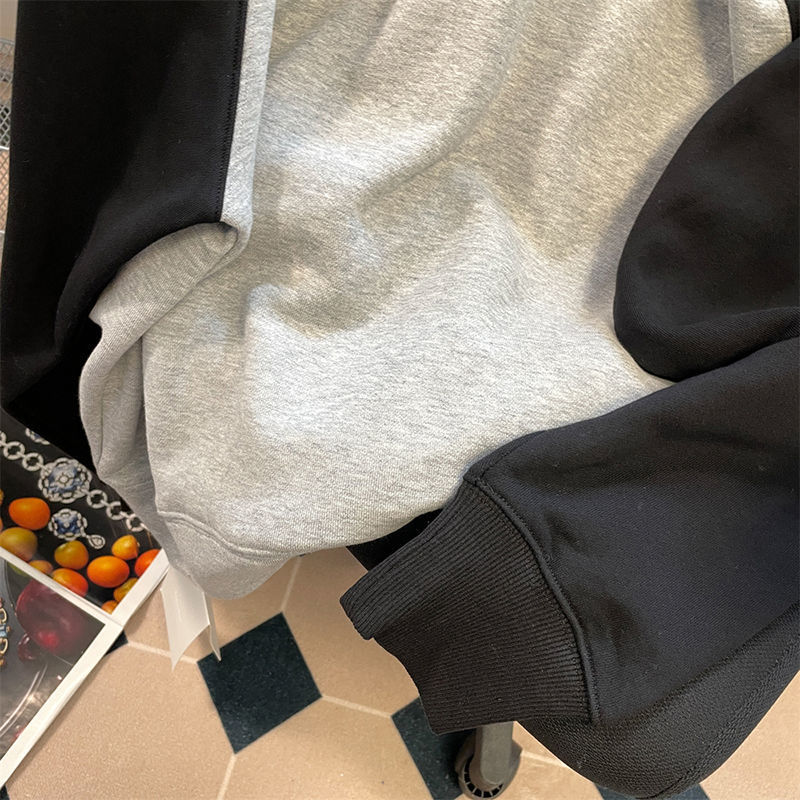 Japanese Cute Printed Patchwork Round Neck Sweatshirt