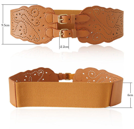 Women's Fashion Cutout Elastic Pin Buckle Belt