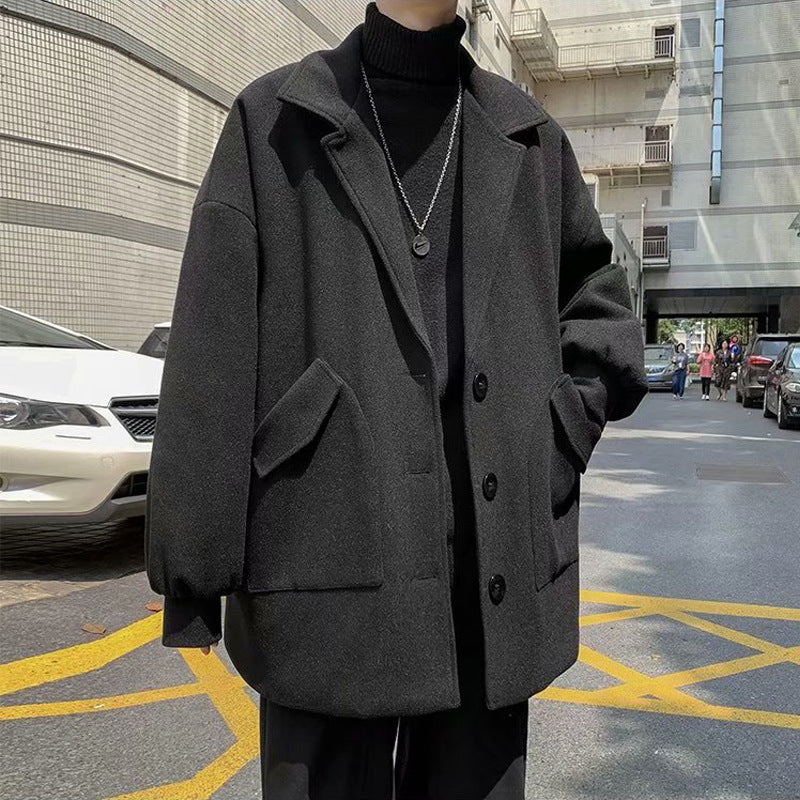Mens All-match Casual Springfall Relaxed-fit Trench Coat