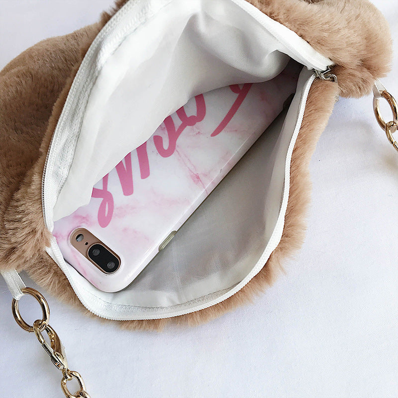 Plush Bag Cloud Chain Shoulder Bag