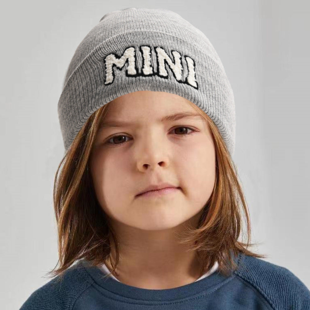 The New Mama Letter Embroidery Wool Hat Solid Color Warm