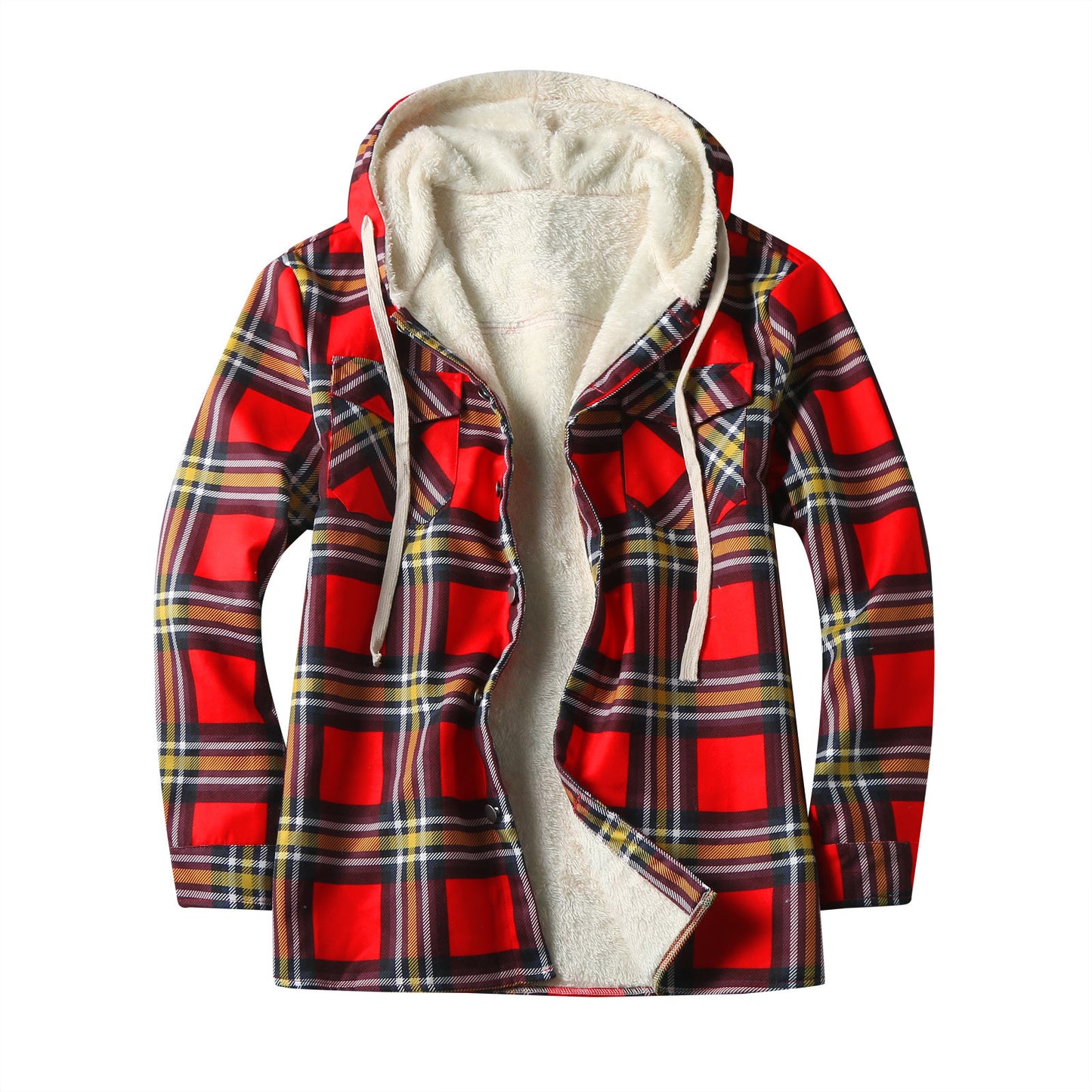 Men's Hooded Fleece-lined Shirt Coat