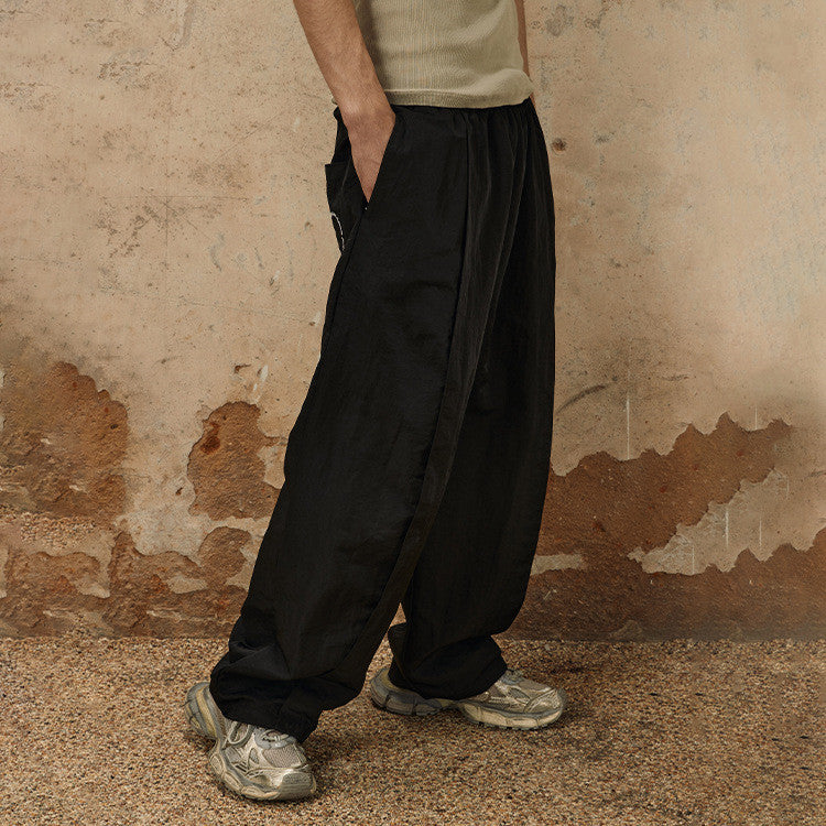Stitching Embroidery Craft Retro Casual Sports Pants