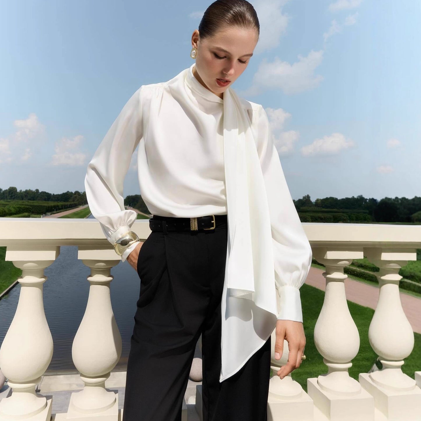 New French-style Elegant Ribbon Blouse Shirt For Women