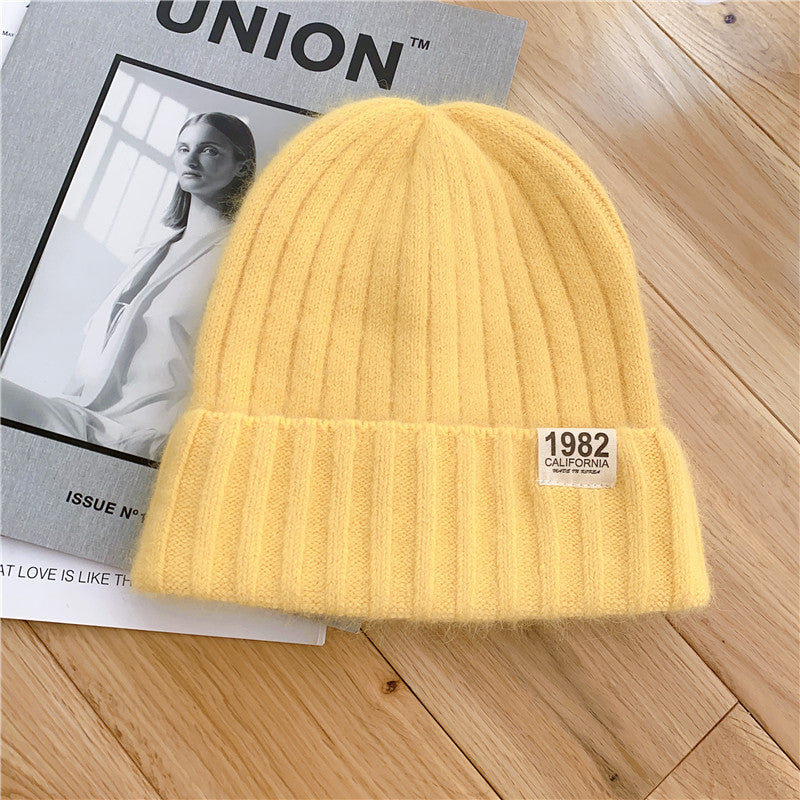 Solid Color Digital Ins Knitted Hat For Warmth