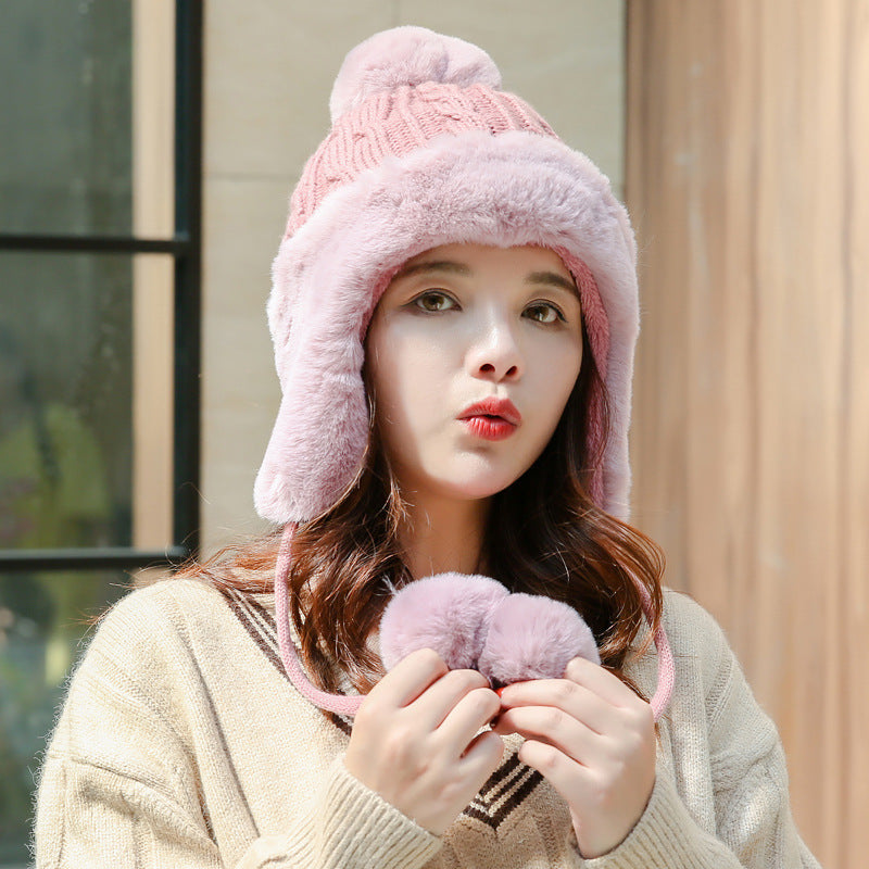 Women's Knitted Winter Fashion Plush Ball Hat