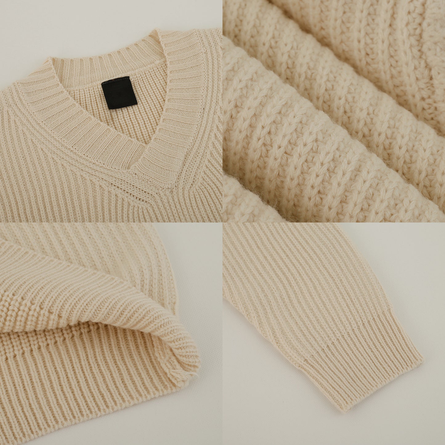 Mode V-hals Sweater Til Mænd Med Lange Ærmer