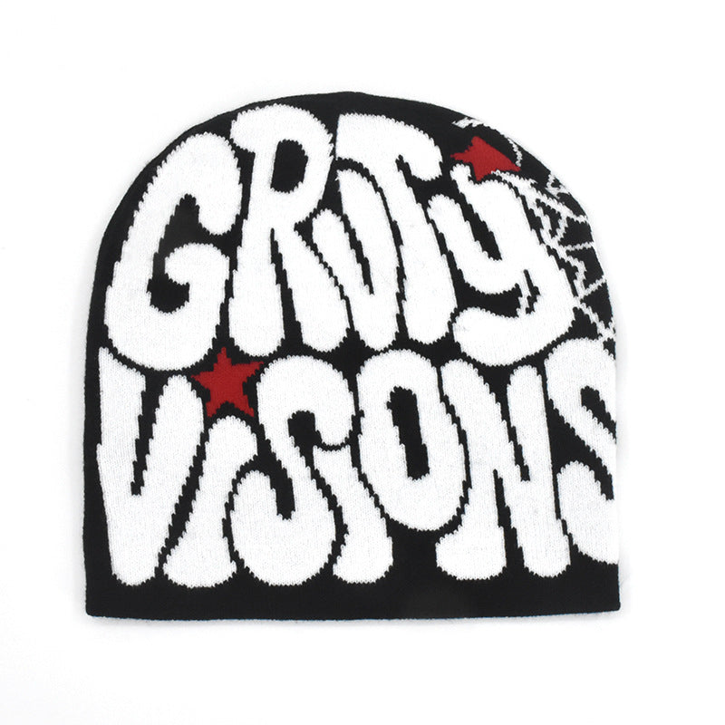 Knitted Jacquard Hat Hip Hop Letters Street Trend