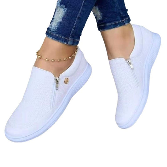 New Casual Sports Fashion Women's Zipper Sneakers