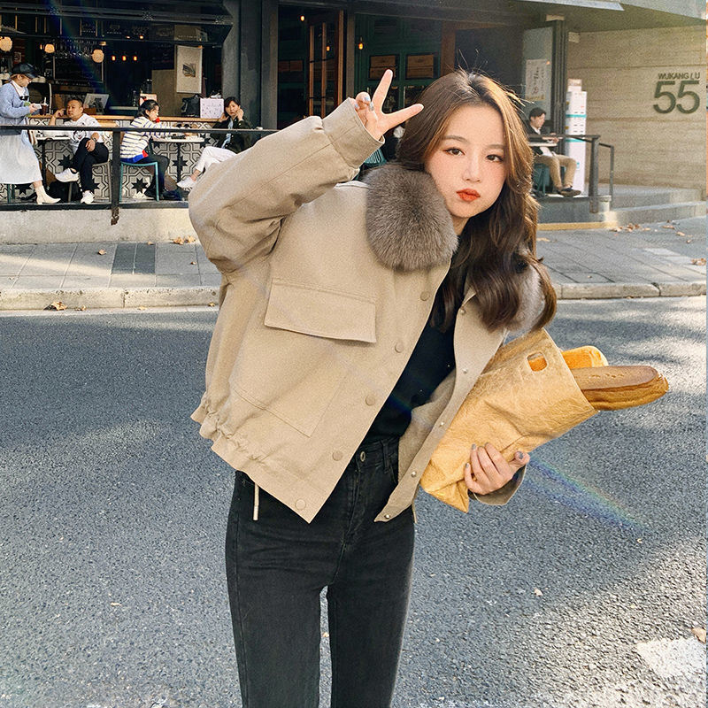 New All-match Short And Velvet Thick Coat Parker Cotton Jacket