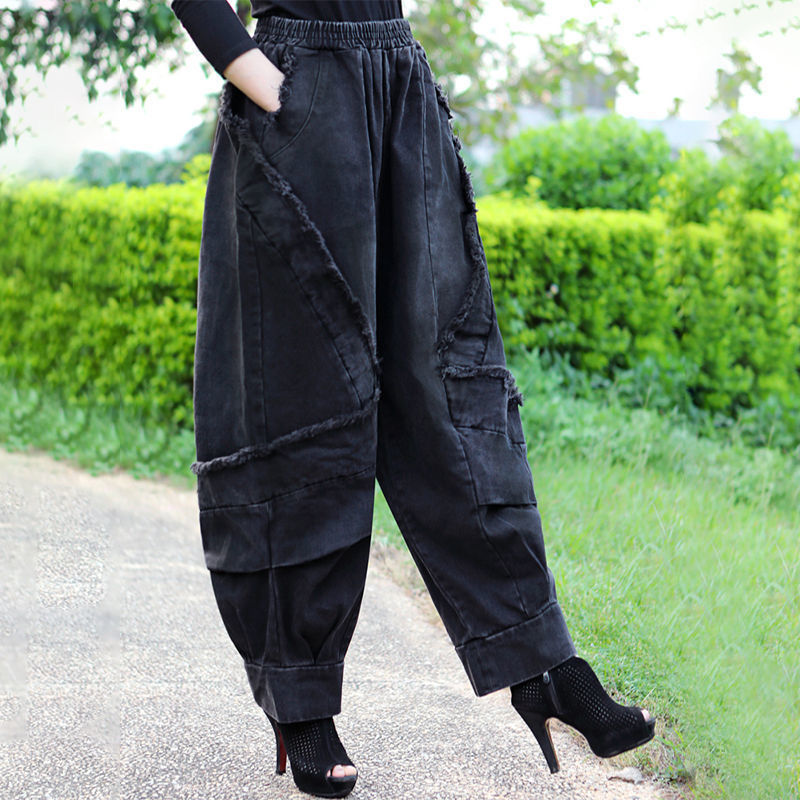 New AutumnWinter Thickened Wide-Leg Denim Jeans For Women