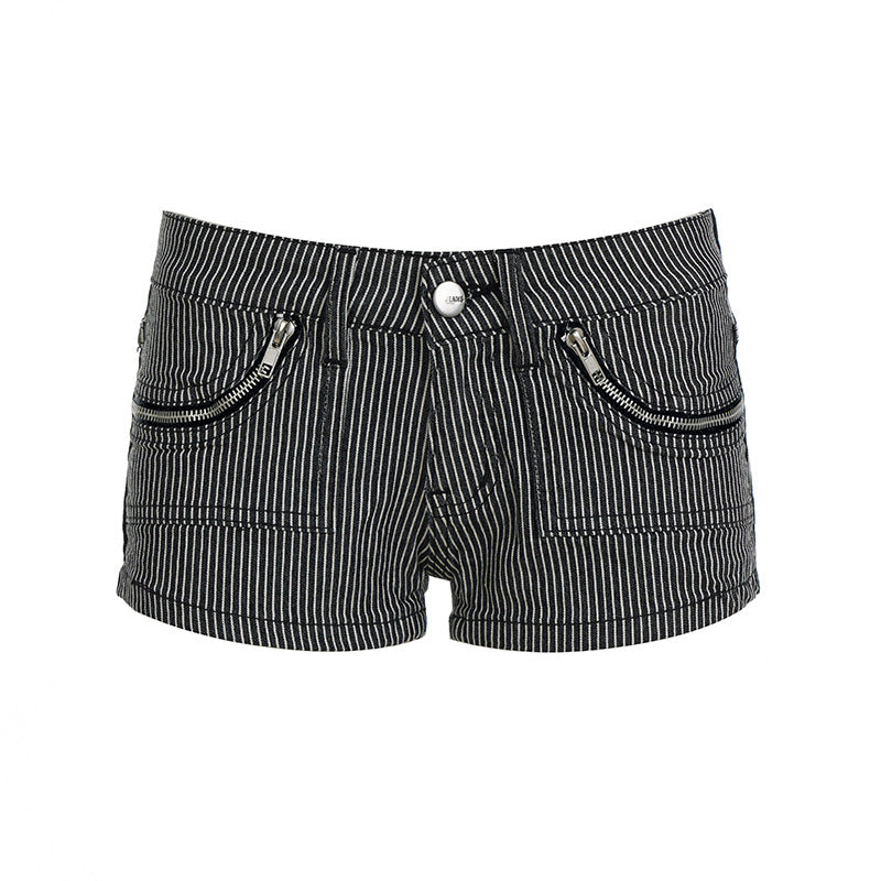 Low Waist Cropped Hot Girl Style Striped Jeans