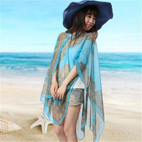 Fashionable Women's Multifunctional Printed Chiffon Shawl