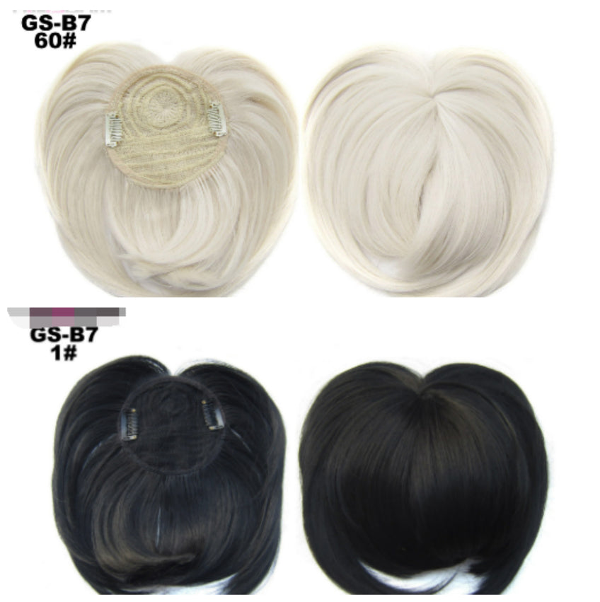 High Temperature Silk Chemical Fiber Wig Top Heart Bangs, Peach Heart Bangs On The Top Of TheHead