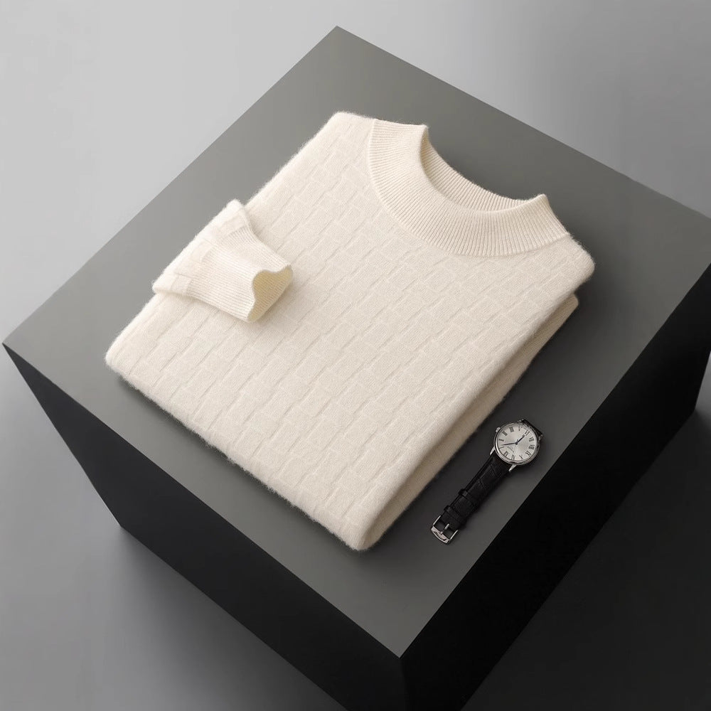 New Pullover Men's Half-high Collar Sweater