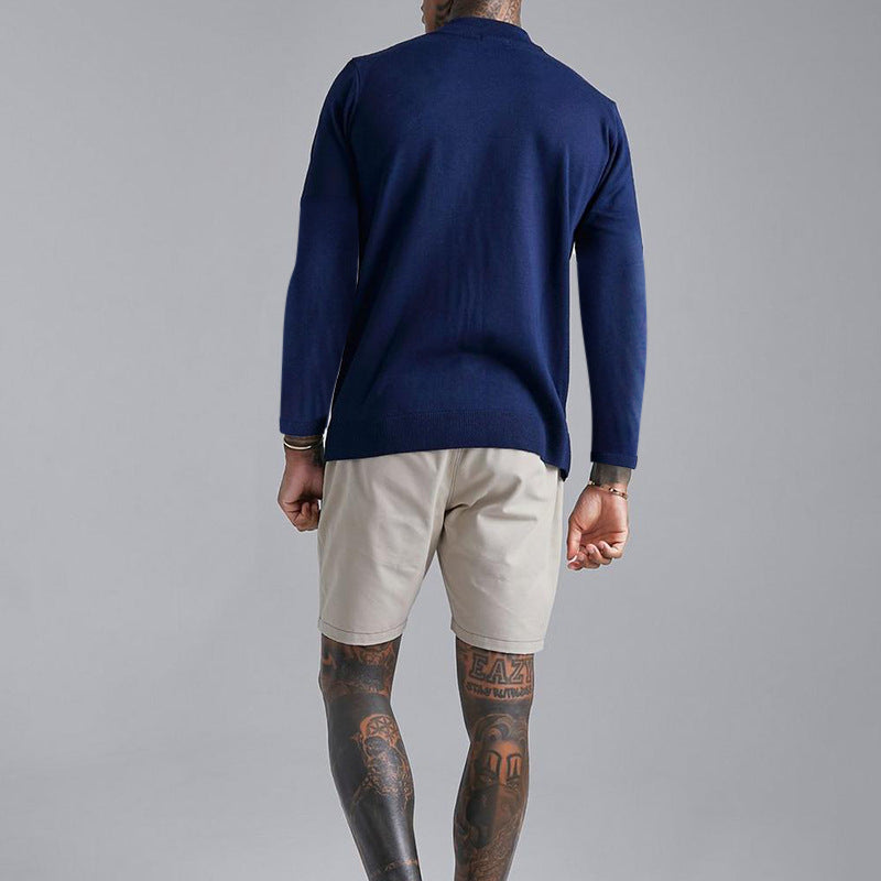 Long Sleeve Slim Fit Jacquard Knit Sweater