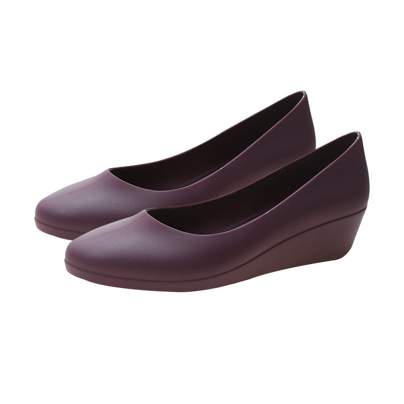 Shallow Mouth Toe Jelly Shoes Non-slip Soft Sole Comfortable